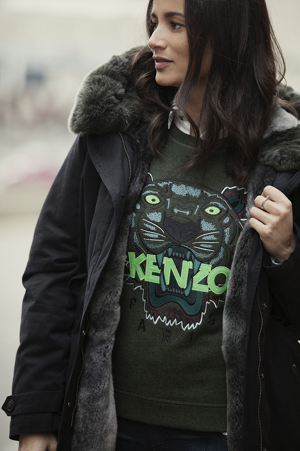 Streetstyle 2015 new fall wintercollection Kenzo sweater, Woolrich coat BlogForShops styling for Jimmy's Mode in Tilburg
